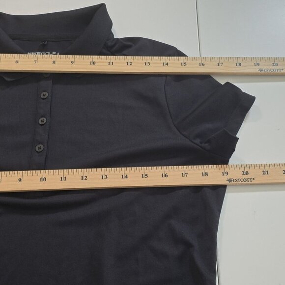 Nike Golf Polo Tour Performance Golf Polo Women L Black Dri Fit SS Stretch Sport - Picture 5 of 15